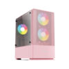 Value Top VT-B701-P Mini Tower Micro-ATX (Tempered Glass Side Window) Pink Gaming Desktop Casing