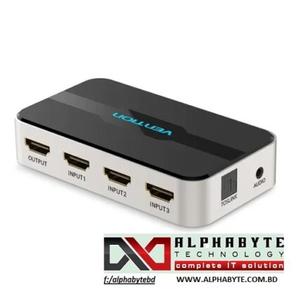 VENTION AFJH0 3 In 1 Out HDMI Switcher With Audio Separation