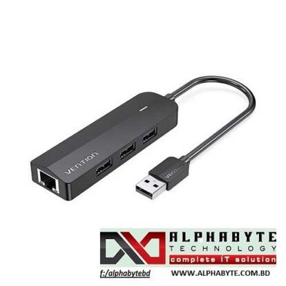 Vention CHPBB 3-Port USB 2.0 Hub with 100M Ethernet Adapter