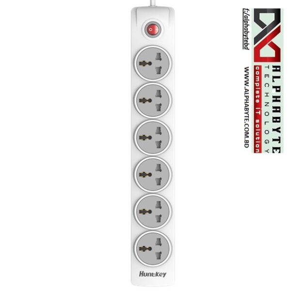 Huntkey SZN601 6 Port 3 Pin Power Strip with Surge protection